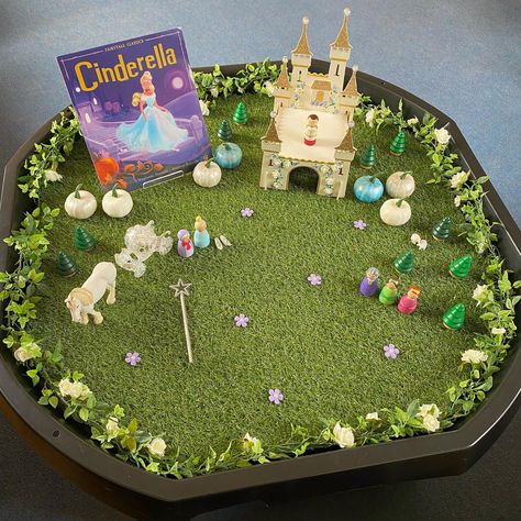 Fairy Tale Tuff Tray Ideas, Cinderella Eyfs Activities, Cinderella Eyfs, Fairy Tales Preschool, Reception Classroom, Fairy Tale Activities, Sensory Tray, Cinderella Theme, Tuff Spot