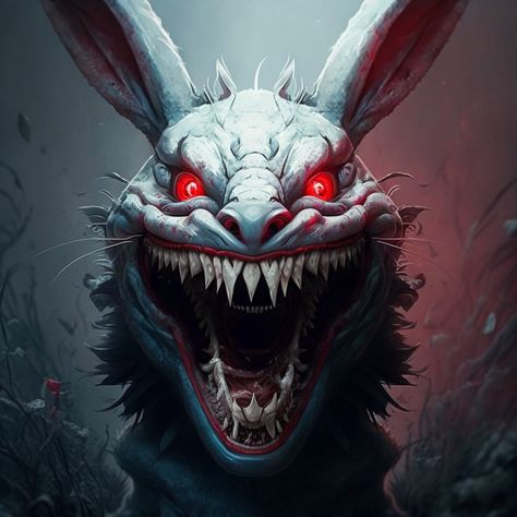 Gothic Easter, Evil Bunny, Creepy Art, Red Eyes, Easter, Halloween, Red, Quick Saves, Art