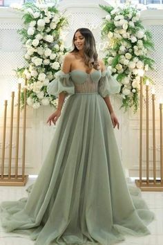 Tulle Corset, Green Tulle, Formal Dresses With Sleeves, Corset Dress Prom, Prom 2024, Prom Dress Ideas, Wedding Dresses Corset, Prom Dress Inspiration, Cute Prom Dresses