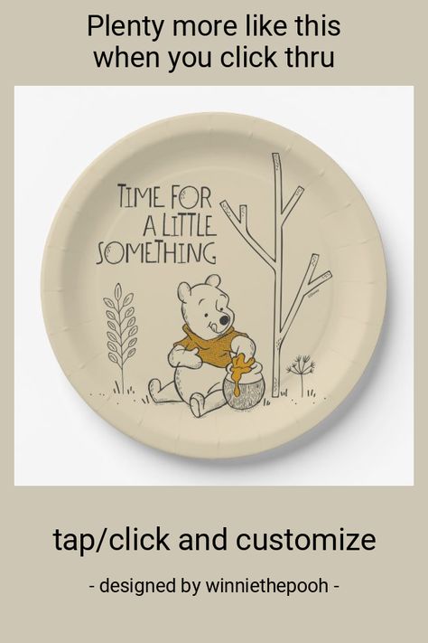 Winnie The Pooh First Birthday, Pooh First Birthday, Winnie The Pooh Themes, Birthday Paper Plates, Disney Baby Shower, Winnie The Pooh Birthday, Classic Winnie The Pooh, Birthday Paper, Bear Party