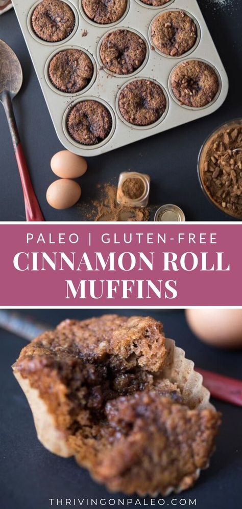 Cinnamon Roll Muffins, Paleo Muffins, Aip Paleo Recipes, Paleo Banana, Paleo Baking, Cinnamon Muffins, Paleo Pumpkin, Paleo Sweets, Paleo Diet Recipes