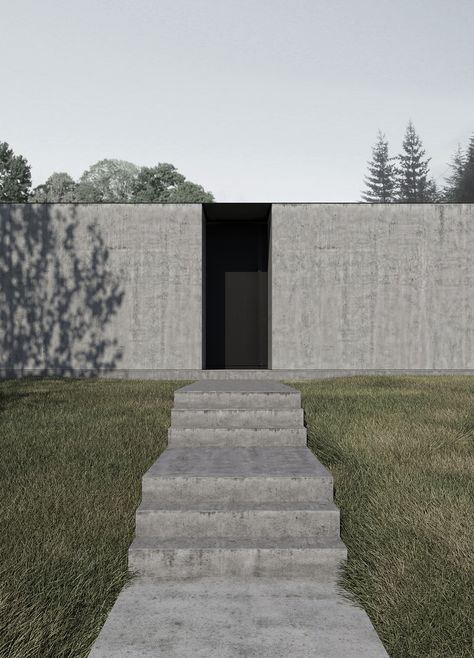 Minimalism House, Glass Architecture, Bali Architecture, Peter Zumthor, Grey House, Concrete Architecture, Minimal Architecture, Architectural Models, Grey Houses