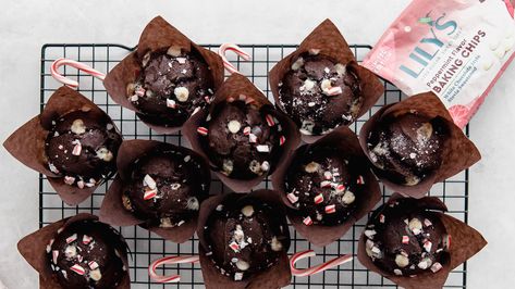 Add just a sprinkle of crushed peppermint and you have a sweet treat without all the sugar! Peppermint Muffins, Crushed Peppermint, Mint Candy, Baked Chips, Chocolate Peppermint, Plain Yogurt, Chocolate Treats, Pumpkin Bread, Sandwich Cookies