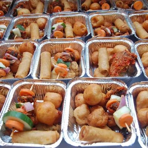 Small Chops Pictures, Small Chops Flyer Design, Small Chops Package In Nigeria, Nigerian Small Chops, Small Chops, Nigeria Food, Strech Marks, African Recipes Nigerian Food, Carribean Food