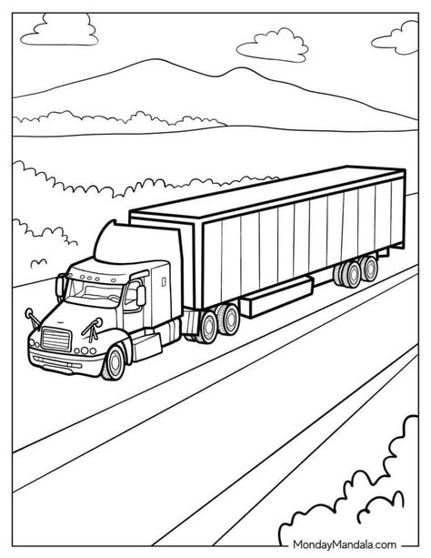 Trucks Coloring Pages Free Printable, Semi Truck Coloring Pages Free Printable, Vehicle Coloring Pages Free Printable, Semi Truck Coloring Pages, Recycling Preschool, Truck Coloring Pages Free Printable, Coloring Pages Cars, Trucks Coloring Pages, Vehicle Coloring Pages