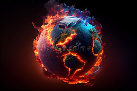 Extinguishes burning planet earth concept of climate. Sun and solar storm, Earth&#x27;s magnetic field, flow of particles royalty free stock image Earth Burning, Burning Planet, Earth On Fire, St Trinians, Water Drop Photography, Sun Solar, Earth's Magnetic Field, Earth's Mantle, Sun And Earth