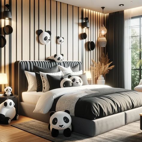 Panda Bedroom Ideas, Panda Bedroom, Cool Room Ideas, Panda Theme, Panda Art, Cool Room, Child Room, Cozy Room Decor, Cozy Room