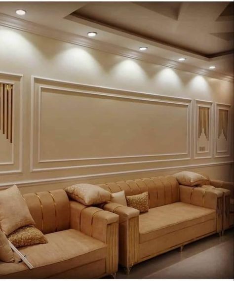 Wall Behind Sofa, Behind Sofa, Royal Sofa, Trim Wall, Elegant Living Room Decor, Sofa Wall, Bedroom False Ceiling Design, Living Room Sofa Design, Wall Trim