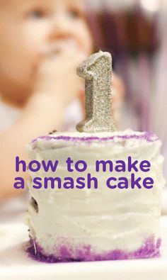 Easy Smash Cake, Make A Smash Cake, First Birthday Smash Cake, Smash Cake Recipes, Baby First Birthday Cake, Smash Cakes, Smash Cake Girl, Smash Cake Boy, One Year Birthday