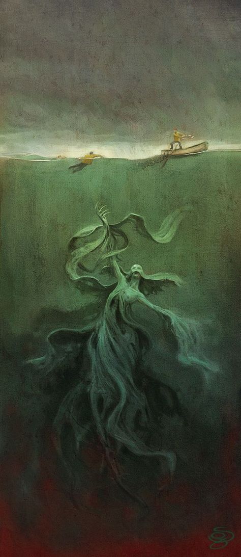 Dark Art Of Mermaids & Other Sea Folk – Celebrating the strange and the shadowy, the damned and unseen Jenny Greenteeth, Spirit Drawing, Yennefer Of Vengerberg, Real Mermaids, Sea Witch, Sea Art, Sea Monsters, Outdoor Art, Horror Art