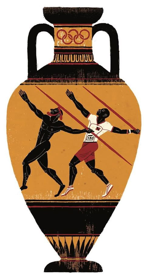 Timeline Mural, Olympic Games Illustration, Ancient Greece Olympics, Greek Olympics, Olympic Art, Olympics Graphics, Neolithic Art, Ancient Olympic Games, Ancient Olympics