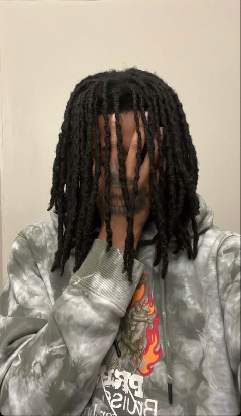 Dreads Covering Face, Latest Dreadlocks Styles, Locks Styles, Thick Dreads, Cornrow Braids Men, Short Dreadlocks Styles, Dread Hairstyles For Men, Loc Styles For Men, Black Dreads