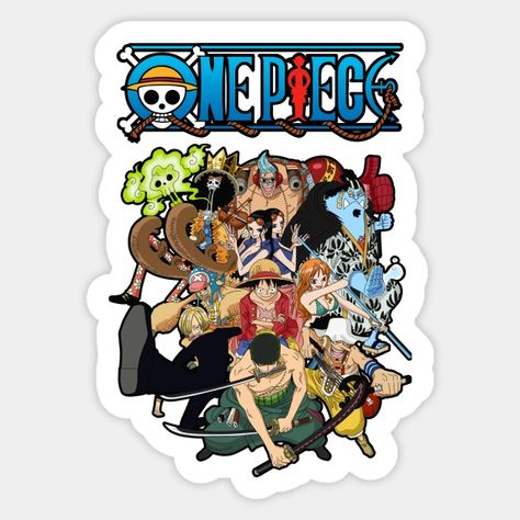 One Piece Crew - One Piece - Sticker | TeePublic One Piece Birthdays, One Piece Merchandise, One Piece Crew, T Shirt Design Template, Anime Printables, Anime Pixel Art, Anime Merchandise, Anime Stickers, Anime One