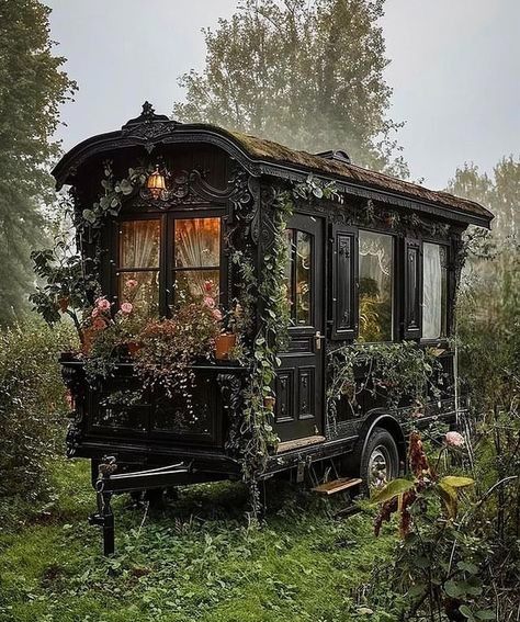 Gothic Tiny House, Cottage Tiny House, Fairytale House, Witch Cottage, Caravan Interior, Gothic Garden, Shepherds Hut, She Sheds, Witch House