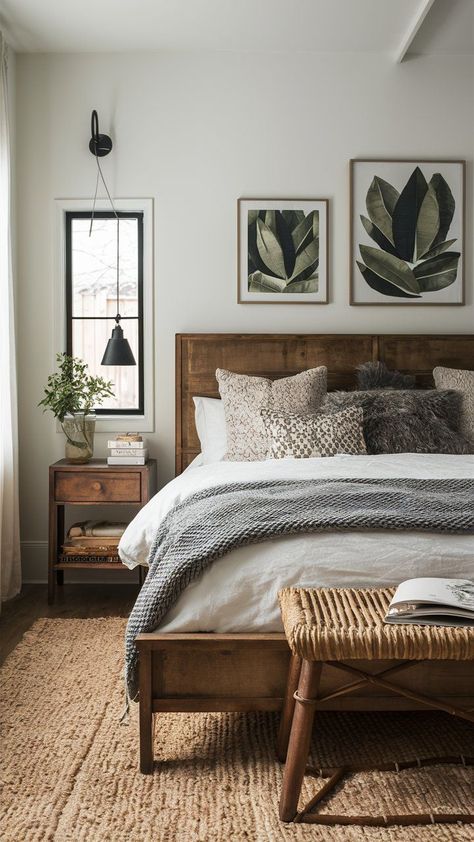 Refresh your bedroom on a budget with upcycled furniture. Discover how simple DIY updates can transform your space without breaking the bank. Dark Floor Bedroom, Dark Floor Living Room, Modern Luxury Living Room, Bedroom On A Budget, Floor Living Room, Earthy Home Decor, Modern Bedroom Ideas, Earthy Bedroom, Guest Bedroom Ideas