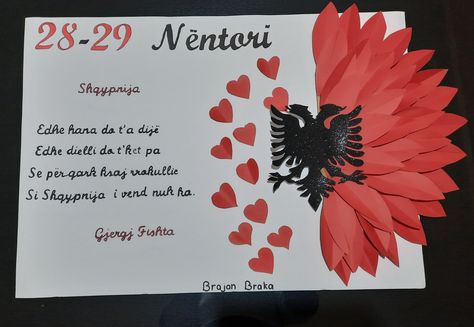 Project For 28 November, Dita E Alfabetit, 28 29 November Albania Project, Albania Flag Drawing, Albanian Flag Craft, 28 Nentori Ideas Drawing, Punime Per 28 Nentor, Flag Ideas Creative, 28 Nentori Vizatime