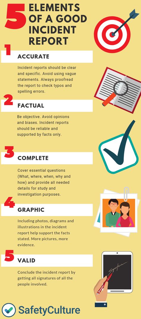 5 Elements of a Good Incident Report [Free Template] Business Vocabulary, Safety Campaign, Safety Topics, Health And Safety Poster, Safety Plan, Safety Poster, Healthy Workplace, Fire Training, Safety Management System