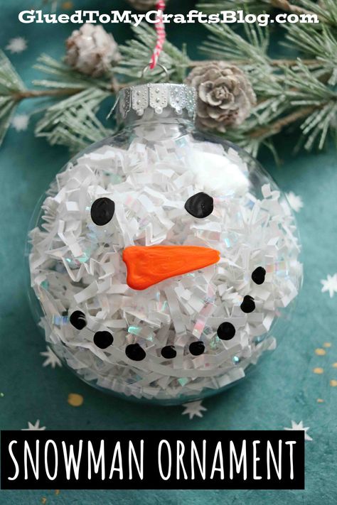 Plastic Ornament Crafts, Ornament Craft Ideas, Christmas Ornaments Homemade Kids, Ornaments Diy Kids, Diy Snowman Ornaments, Clear Plastic Ornaments, Clear Christmas Ornaments, Ornament Craft, Clear Ornaments