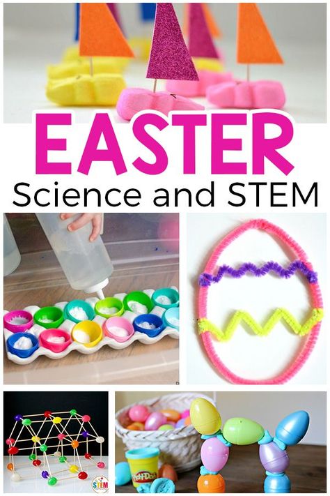 These Easter Science experiments and STEM activities will lead to lots of fun and learning this Easter season. #scienceforkids #scienceexperiments #Easterforkids Easter Stem Activities For Kindergarten, Easter Steam Preschool, Easter Science Experiments Kindergarten, Easter Egg Stem Activities, Easter Steam, Prek Easter, Easter Science Experiments, Easter Stem Activities, Kindergarten Easter