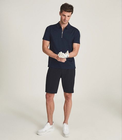 Tiger Woods, Cotton Polo Shirt, Slim Fit Shorts, Mens Navy, Cotton Polo, Egyptian Cotton, Golf Outfit, Shirt Online, Mens Shorts