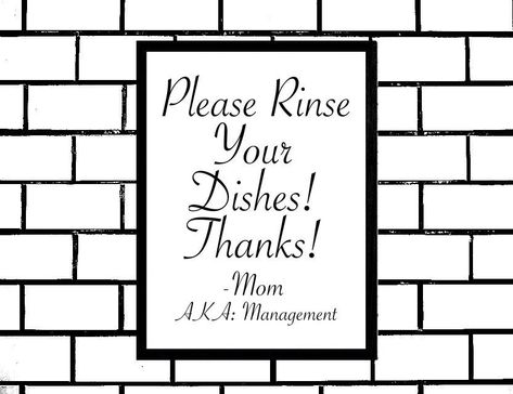 Rinse Your Dishes Sign, Dirty Dishes Sign, Be An Example Quotes, Funny Stocking Stuffers, Funny Kitchen Signs, Kitchen Rules, Kitchen Quotes, Light Quotes, Job Ads