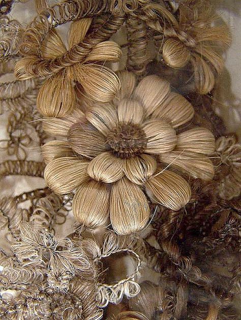 "Victorian hair art" | © lydiafairy, via flickr Hair Art Victorian, Victorian Hair Art Memento Mori, Victorian Hair Art, Victorian Hair Jewelry, Fair Maiden, Victorian Hair, Lovers Eyes, Jewelry Victorian, Victorian Hairstyles