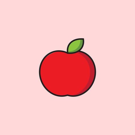 Apple Cute Drawing, Cute Apple Drawing, Procreate Doodles, Fruit Logo Design Ideas, Icon Mask, Aesthetic Screen, Apple Drawing, Fruit Logo Design, Sharingan Wallpapers