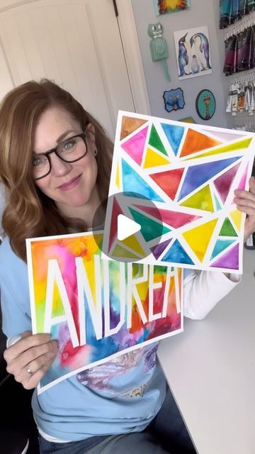 Andrea Nelson (@andrea.nelson.art) • Instagram photos and videos Tape Resist Watercolor Painting, Tape Name Painting, Cool Elementary Art Projects, Water Color Paint Craft For Kids, One Day Art Lessons Elementary Fun Activities, Liquid Watercolor Projects For Kids, Watercolor Art Preschool, Color Mixing Art Projects For Kids, Watercolor Resist Painting