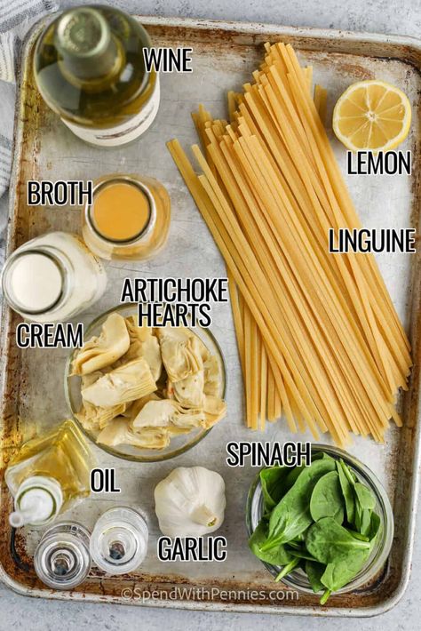 Marinated Artichokes, Spinach Artichoke Pasta, Italian Night, Artichoke Pasta, Savory Treats, Easy Mediterranean Diet Recipes, Extra Protein, Spend With Pennies, Artichoke Recipes