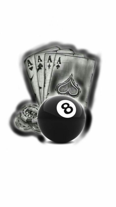 Eight Ball Tattoo Design, Billiard Ball Tattoo, Gambler Tattoo, Poker Tattoo Ideas, 8 Ball Drawing, Eight Ball Tattoo, 8 Ball Tattoo, Poker Tattoo, Casino Tattoo