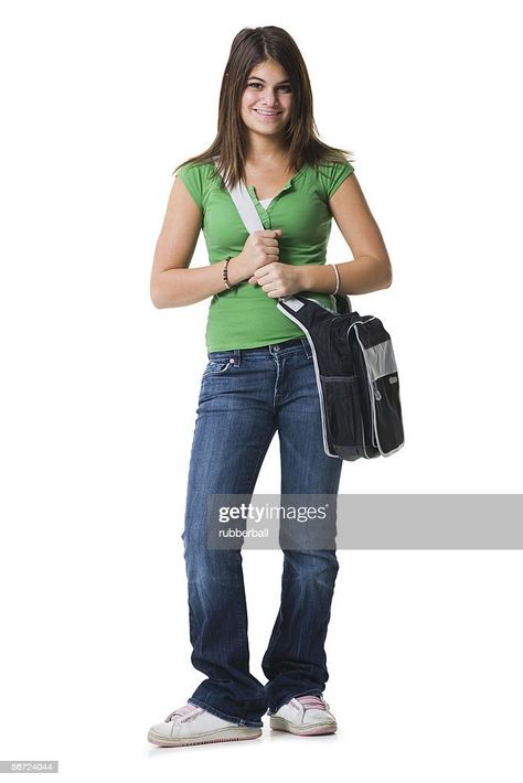 Standing Poses Holding Something, Person Holding Backpack Reference, Holding A Purse Reference, Hand Holding Backpack Strap Reference, Pose With Bag Reference, Hand Holding Bag Reference, Holding Bag Pose Reference, Holding A Bag Drawing Reference, Stock Photo Poses