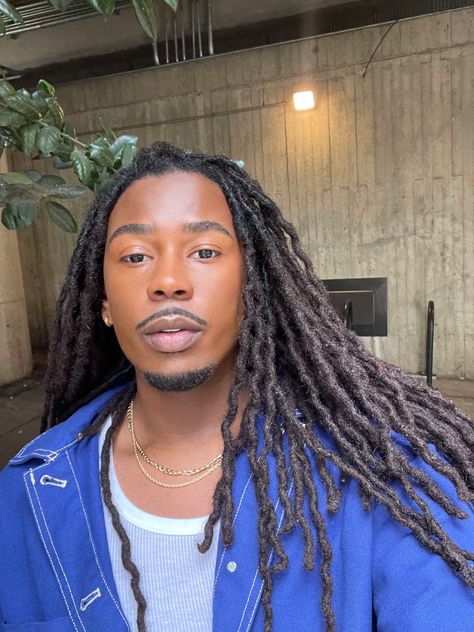 Male Faux Locs, Alt Dreads Men, Dread Aesthetics Men, Black Male Locs, Men With Locs, Hot Black Guys With Dreads, Black Man Dreads Aesthetic, Mens Twists Hairstyles, Long Locs