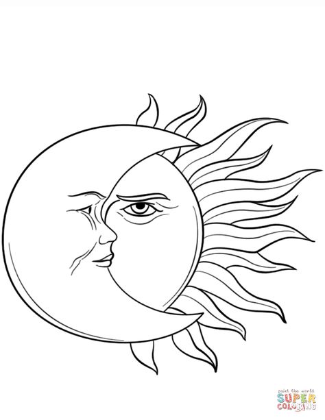 Sun And Moon Coloring, Moon Printable, Moon Coloring Pages, Coloring Page Free Printable, Star Coloring Pages, Stained Glass Patterns Free, Sun And Moon Drawings, Moon Drawing, Soyut Sanat Tabloları