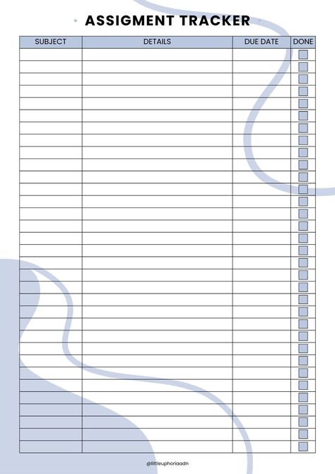 assignment tracker (blue ver) goalplanner #goodnotesplannerfree #notiontemplateideasforstudents #goodnotestutorial🔴 Homework To Do List Aesthetic, Assignments Tracker, Adulting Aesthetic, School Homework Planner, Schedule Study, Student Essentials, Hours Tracker, Productivity Organization, Planner Template Printable