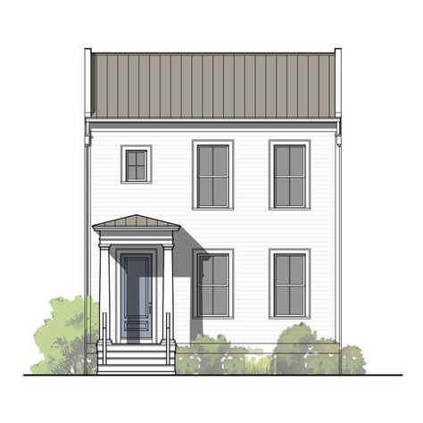 Small Row House Design, New York Townhouse, Bedroom Plan, Street Townhouse, Townhouse Exterior, Narrow Lot House, American House Plans, Minimal House, Liberty House