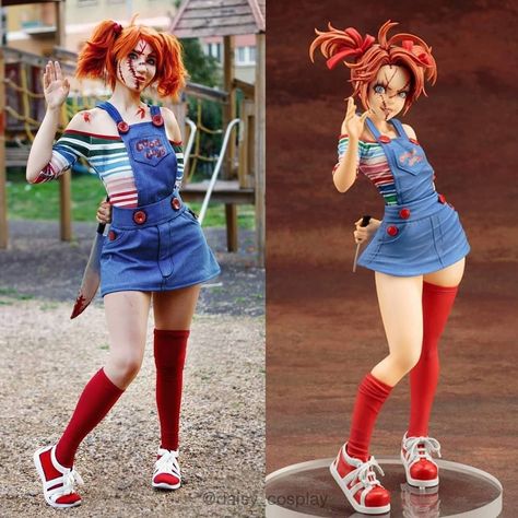 Chucky Costume, Chucky Halloween, Ideas Para Halloween, Horror Halloween Costumes, Halloween Parejas, Hot Halloween Outfits, Hot Halloween, Cute Couple Halloween Costumes, Fandom Outfits