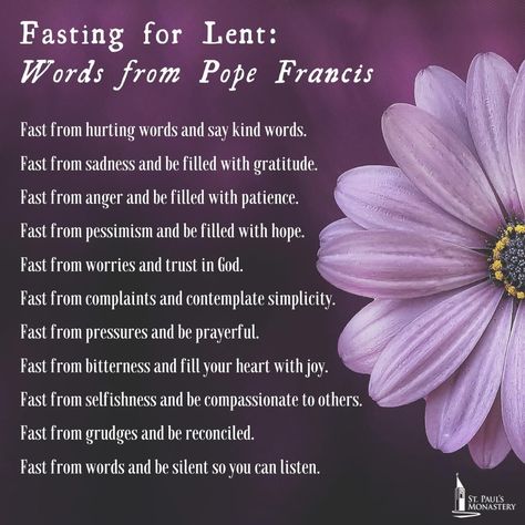 St. Paul's Monastery on Instagram: “If you need some ideas for what to “give up” for Lent, we love this list of suggestions from Pope Francis! Which of these might you fast…” Pope Francis, Some Ideas, Kind Words, Trust God, Giving Up, Bible Journaling, Our Love, Anger, Gratitude