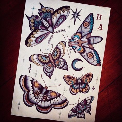 Traditional Moth, Insects Tattoo, Traditional Butterfly Tattoo, Borboleta Tattoo, Black Butterfly Tattoo, Moth Tattoo Design, Handpoke Tattoo, Tattoo Traditional, Moth Tattoo