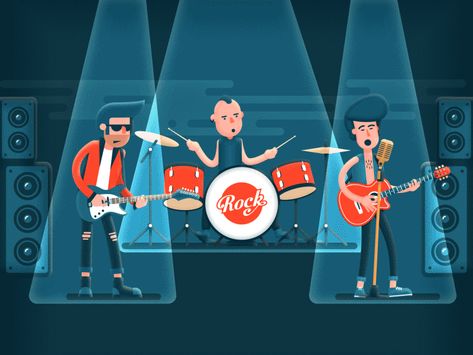 Rock Band Gif Background, Music Cartoon, Character Animation, Animation Sketches, Motion Graphics Design, Motion Design Animation, Game Concept Art, Animated Images, 2d Animation