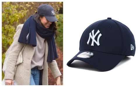 Back to School Style Essentials Inspired by Meghan Markle and Kate Middleton - Dress Like A Duchess. Meghan Markle wearing a New York Yankees Baseball Cap. Ny Yankees Hat, Ny Cap, Yankee Hat, Yankees Baseball Cap, Baseball Cap Outfit, Kate Middleton Dress, Duchess Meghan, Cap Outfit, Meghan Markle Style