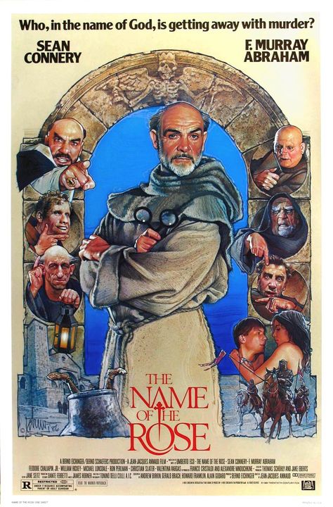 'The Name of the Rose' (1986) film poster The Name Of The Rose, Name Of The Rose, Michael Emerson, Film Vintage, Best Movie Posters, Classic Movie Posters, Cinema Posters, Cinema Movies, Alternative Movie Posters