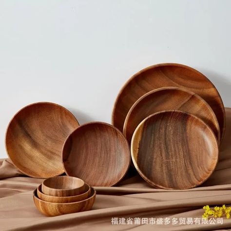 Smarter Shopping, Better Living!  Aliexpress.com Wood Kitchen Utensils, Wooden Dining Table Set, Wood Dishes, Wooden Salad Bowl, Japanese Kitchen, Snack Plate, Fruit Tray, Wooden Plates, Wooden Dining Tables