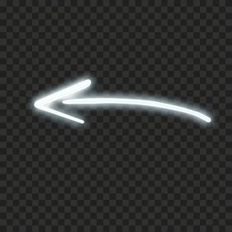 White Arrow Png, Arrow Pointing Left, Cute Arrow, Curved Arrow, Left Arrow, Original Background, No Background, Original Image, Neon