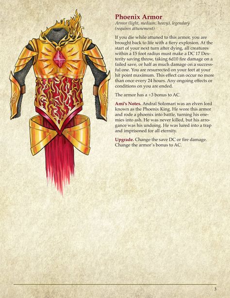 Dnd Homebrew Armor, Dnd Armor Homebrew, Phoenix Armor, Legendary Armor, Homebrew Items, Magic Armor, Dnd Magic, Dnd Items, Magical Items