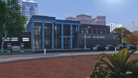 Sims Police Station, Sims 4 Police Station Build, Sims 4 Police Mod, Sims 4 Cc Office Patreon, Sims 4 Police Cc, Sims 4 Police Station, Sims 4 Community Lots, Lotes The Sims 4, The Sims 4 Lots