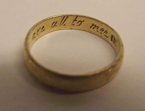 Happy Valentines Day ❤️ Gold posy ring with a plain band or hoop, D-shaped in section with a flat inner side. An incised inscription runs around most of the inside, which reads "Christ and thee are all to mee" and marked with a maker's mark "ID" in a rectangular punch. The term "posy" describes the amatory verse or rhyming motto engraved on the ring. It was found in a field at St. Just. . . . #penleehousegallerymuseum #penzance #cornwall #Cornwall #Newlyn #NewlynSchool #artoninstagram #art #a... 14k Stamped Signet Ring For Valentine's Day, 14k Stamped Engraved Ring For Valentine's Day, Gold Signet Ring For Valentine's Day Stamped 14k, Valentine's Day Engraved Yellow Gold Ring, 14k Yellow Gold Signet Ring For Valentine's Day, Plain Bands, Makers Mark, Happy Valentines Day, Happy Valentine