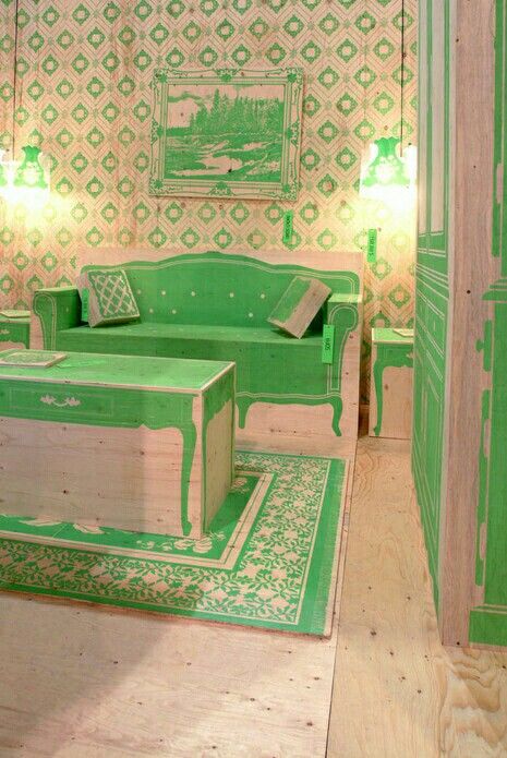 . Rooms Interior, Green Furniture, Plywood Furniture, Design Del Prodotto, Design Diy, Design Living, Retail Design, Green Living, Set Design