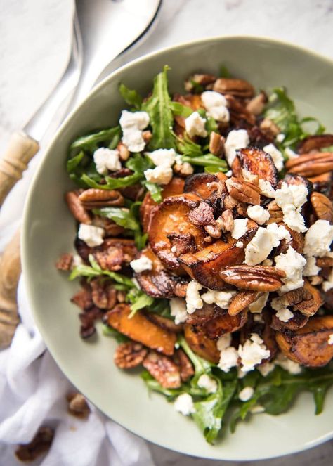 Roasted Sweet Potato Salad, Kale Caesar, Sweet Potato Salad, Roasted Sweet Potato, Recipetin Eats, Salad With Sweet Potato, Carrot Salad, Toasted Walnuts, Macaroni Salad