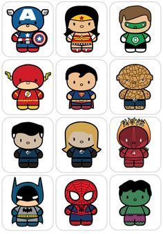 Superhero Pictures, Baby Avengers, Cartoon Superhero, Baby Superhero, Superhero Classroom, Character Stickers, Avengers Party, Images Kawaii, Superhero Birthday