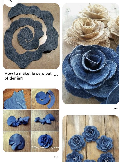 Återvinna Jeans, Tas Denim, Diy Sy, Make Flowers, Denim Crafts Diy, Blue Jeans Crafts, Handmade Flowers Fabric, Denim Flowers, Home Diy Ideas